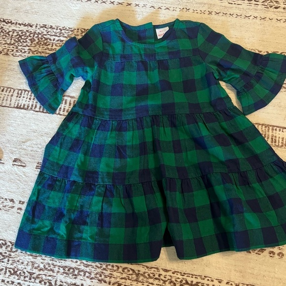 Hanna Andersson Other - Hanna Andersson buffalo plaid check flannel dress navy green size 3 EUC